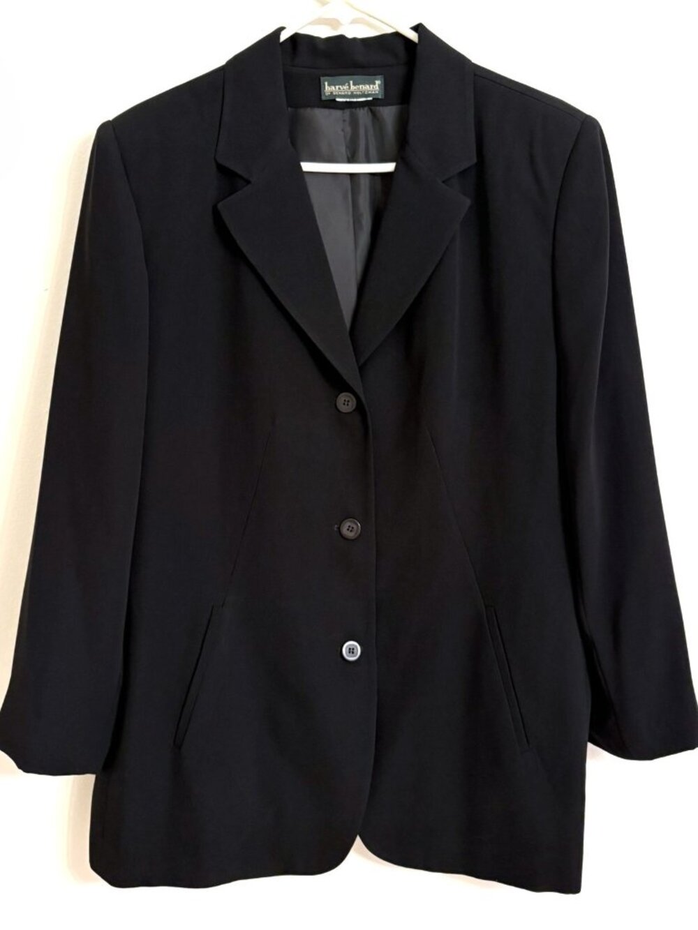 Harve Benard Women's Black Lined Long Suit Jacket Blazer Size 14